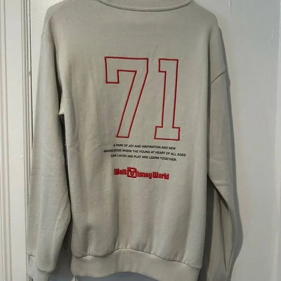 NWT Cream Crewneck Sweatshirt with Embroidered Details - Picture 3 of 14